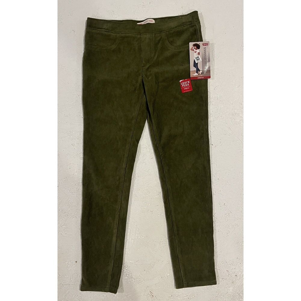 Levis Green Super Skinny Pull On Jeggings Flex Stretch Cotton Jeans Size 14 Reg